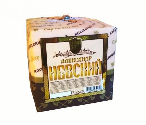 Александр Невский сыр 45% КУБИК (6*2,5кг) ТД Сыр на весь Мир
