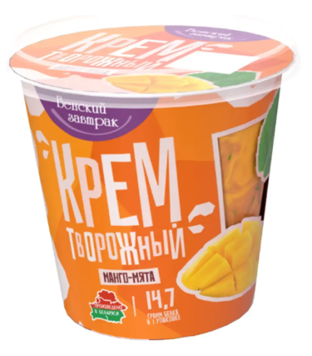 Крем твор. 4.5% с нап. Манго и Мята 150 гр. (10) Венский завтрак ММЗ 