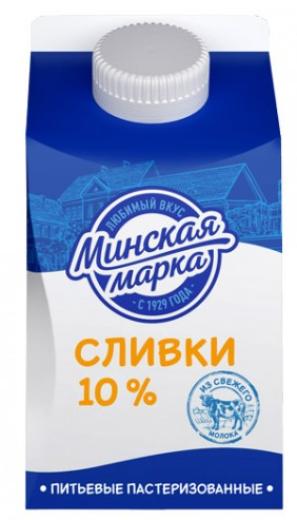 Сливки 10% 0,5 гр. (20*0,5кг) ТМ "Минская Марка"