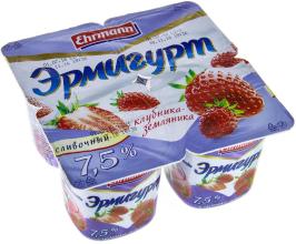 Эрмигурт Экстра 7,5% 100гр. Клубника-землян (24)
