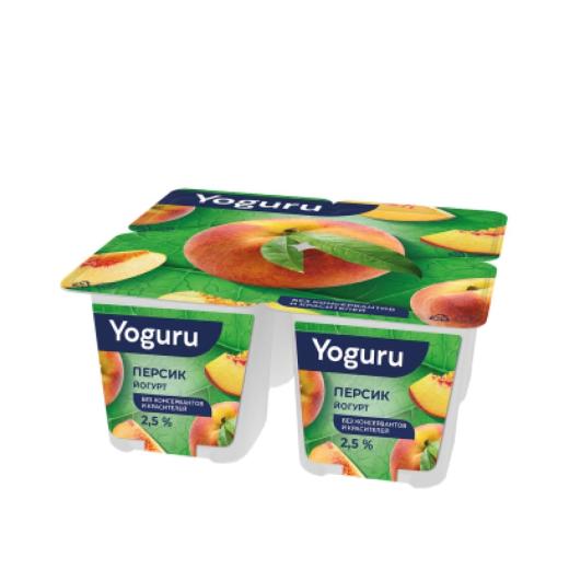 Йогурт Персик 2,5%, 125 г, (1*24)  Yoguru. ММЗ