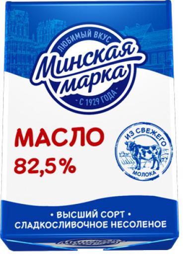 Масло ГОСТ 180гр 82,5% (20) "Минская марка" Белоруссия