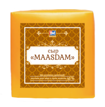 Маасдам сыр 45% квадрат (2*6кг) ММЗ