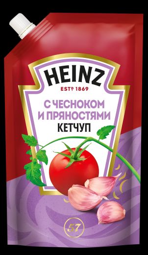Кетчуп Heinz ЧЕСНОЧНЫЙ 320гр д/пак (16)