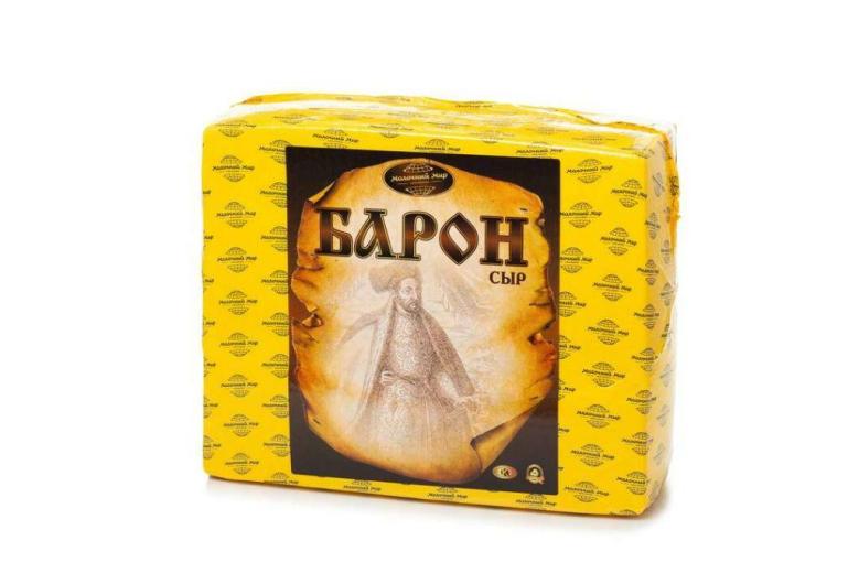 НОВИНКА!!! БАРОН сыр 45% топл. молоко КУБ (2*8кг) ТМ Молочный мир Белоруссия
