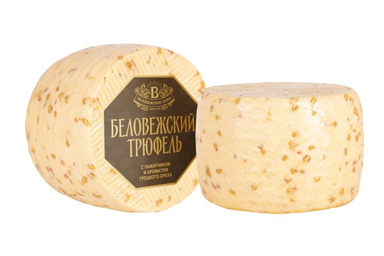 Беловежский трюфель сыр  Пажитником-Грецкий орех 45% Цилиндр (4*1,2кг) Белоруссия