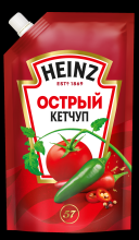 Кетчуп Heinz ОСТРЫЙ 320гр д/пак (16)