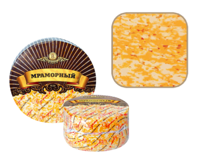 Беловежский Мраморный сыр 45% круг (2*8кг) Белоруссия