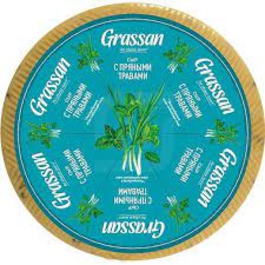 НОВИНКА!!! Сыр с пряными травами GRASSAN 50% (1*3,5кг)
