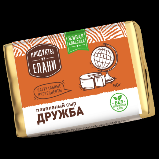 Плавленый сыр "Дружба" 55% фольга 90г (30) ТМ "Продукты из Елани"