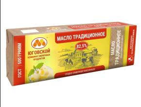 Масло ГОСТ 500гр 82,5% Крестьянское Юговское (10) Россия